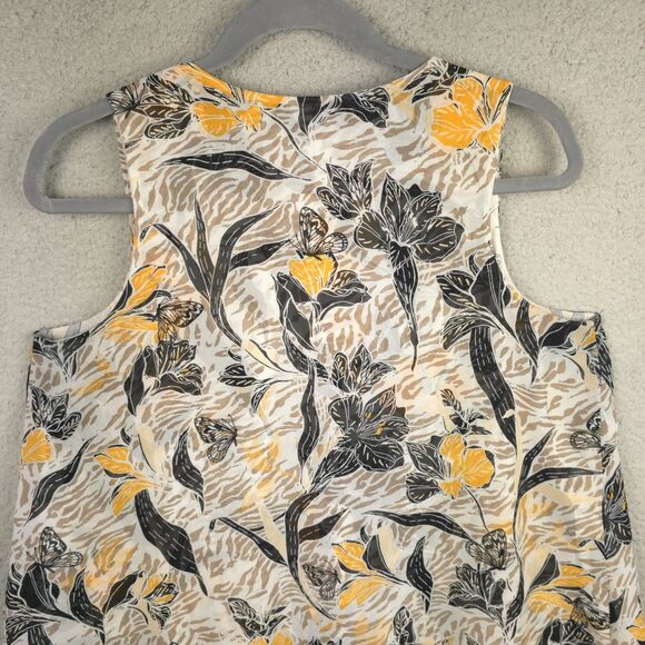 Attitudes by Renee Tank Top  Blouse Womens XL Yellow Brown V-Neck Lagenlook - Picture 14 of 15